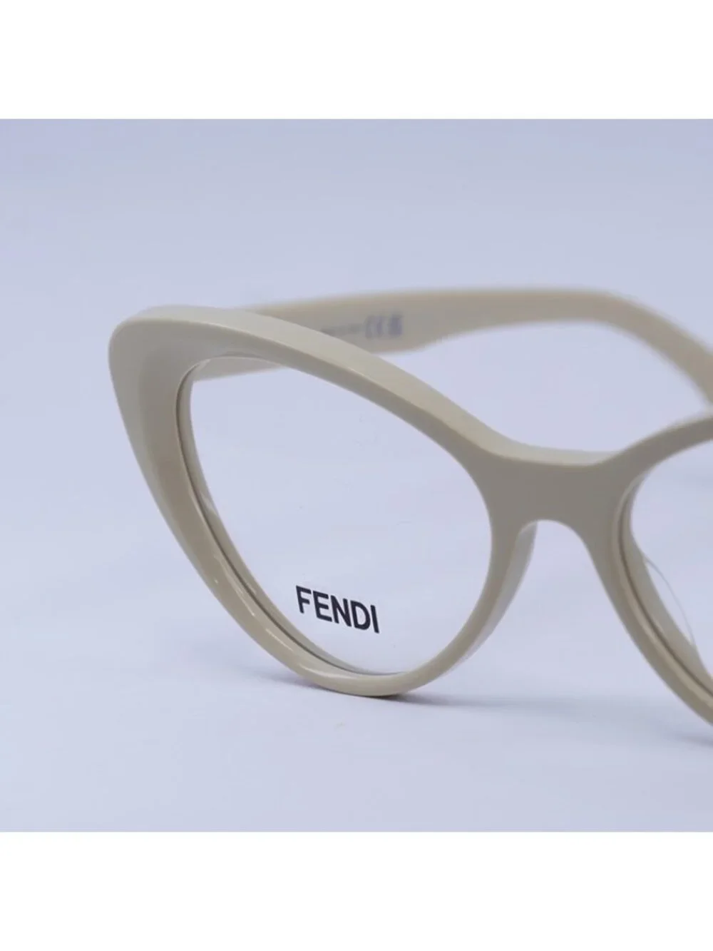 Fendi FE50075I 057 Eyeglasses Shiny Beige 53mm Cat Eye Frame